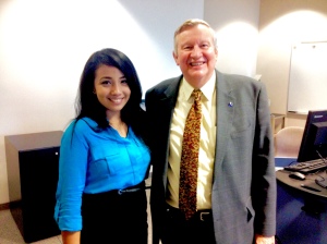 President Richards and Trehixi Galvan-Meza at the forum 